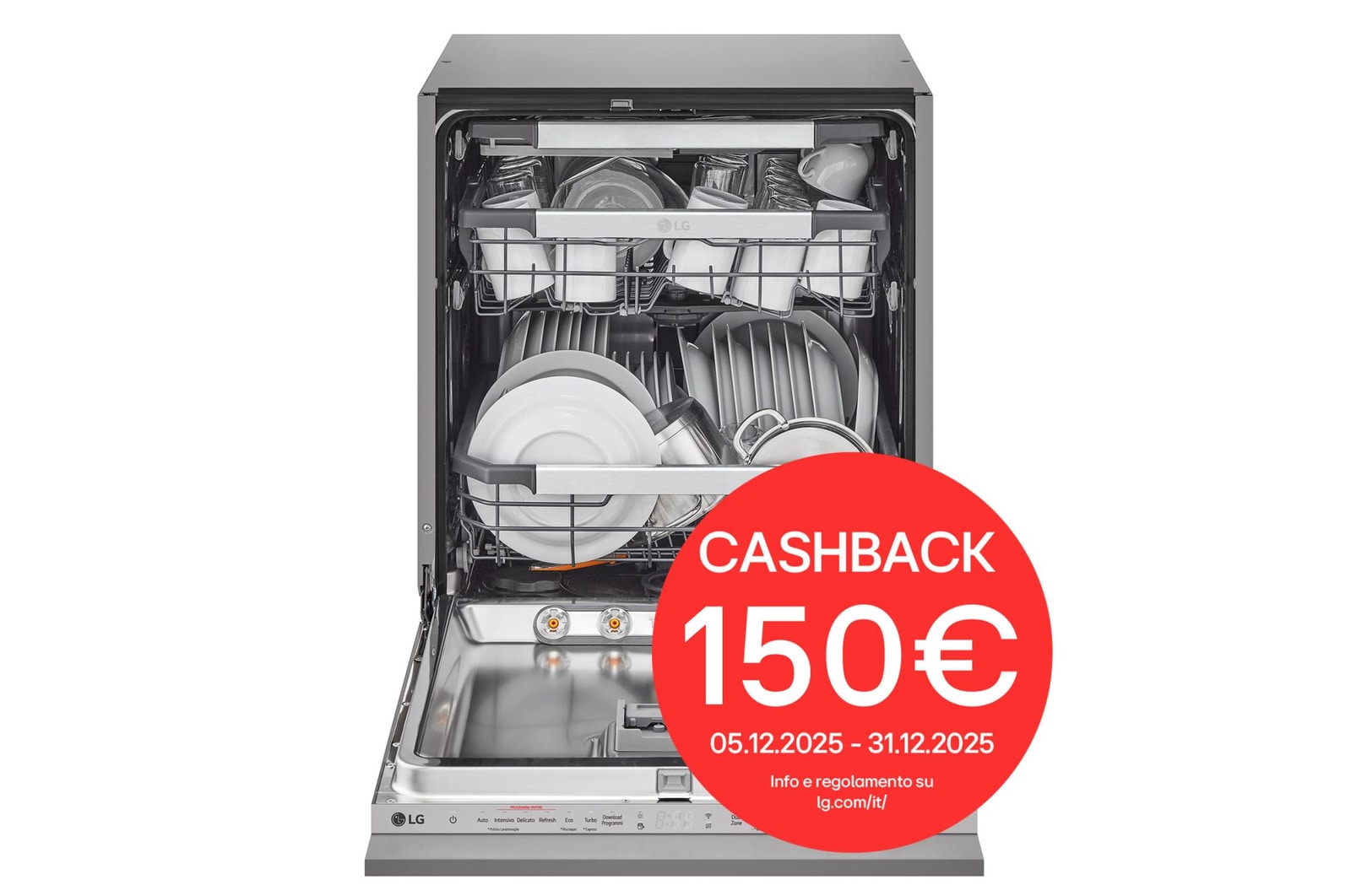 Foto frontale lavastoviglie DB475TXS con cashback